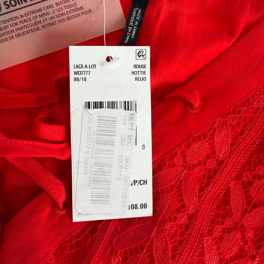 David Bitton Dress red lace size PS NWT - Picture 14 of 16